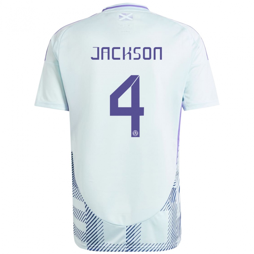 Gyermek Skócia Louis Jackson #4 Világos Menta Kék Idegenbeli Jersey 24-26 Mez Póló Ing