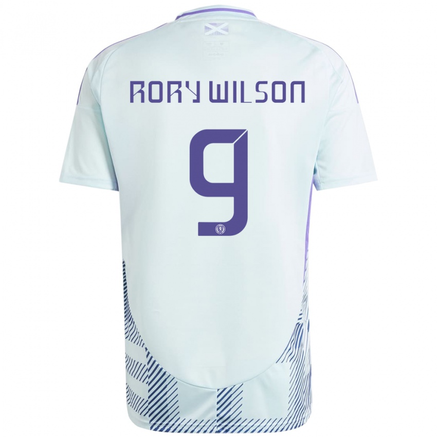 Gyermek Skócia Rory Wilson #9 Világos Menta Kék Idegenbeli Jersey 24-26 Mez Póló Ing