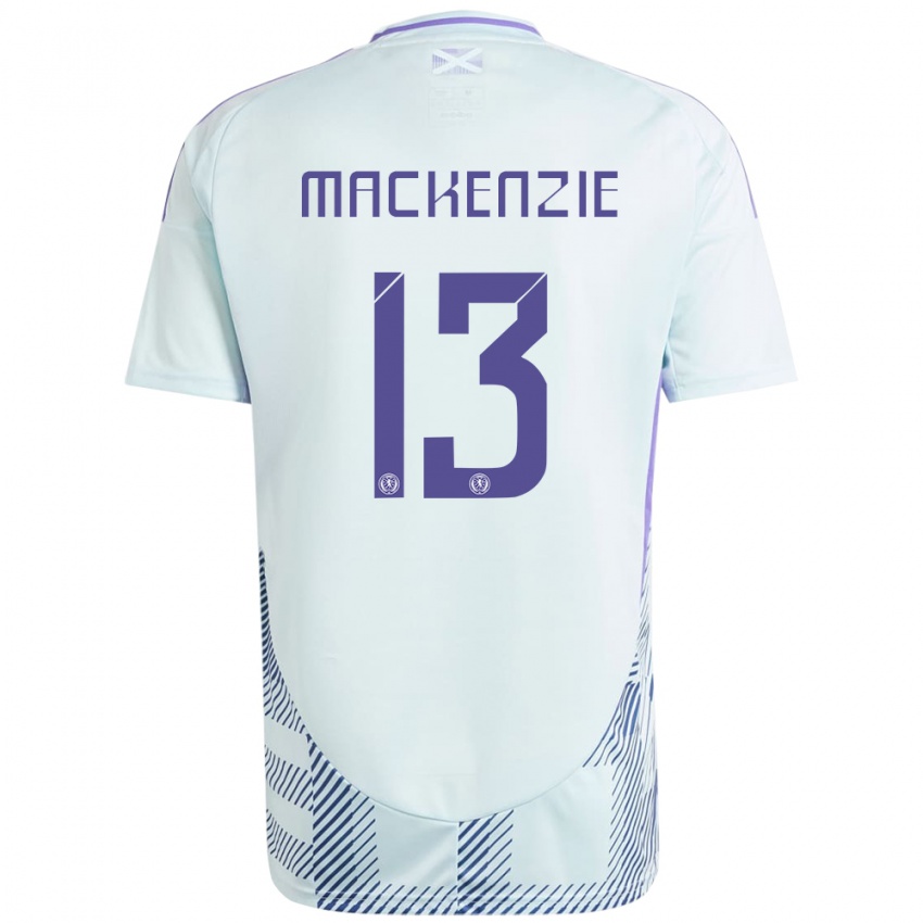 Gyermek Skócia Zander Mackenzie #13 Világos Menta Kék Idegenbeli Jersey 24-26 Mez Póló Ing