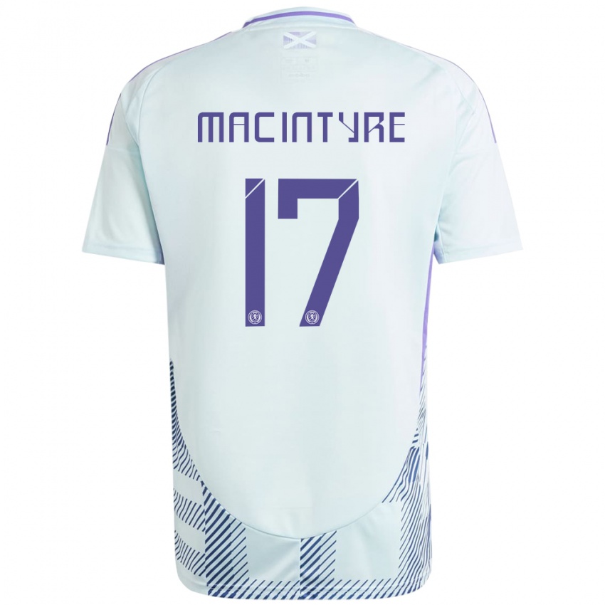 Gyermek Skócia Jacob Macintyre #17 Világos Menta Kék Idegenbeli Jersey 24-26 Mez Póló Ing