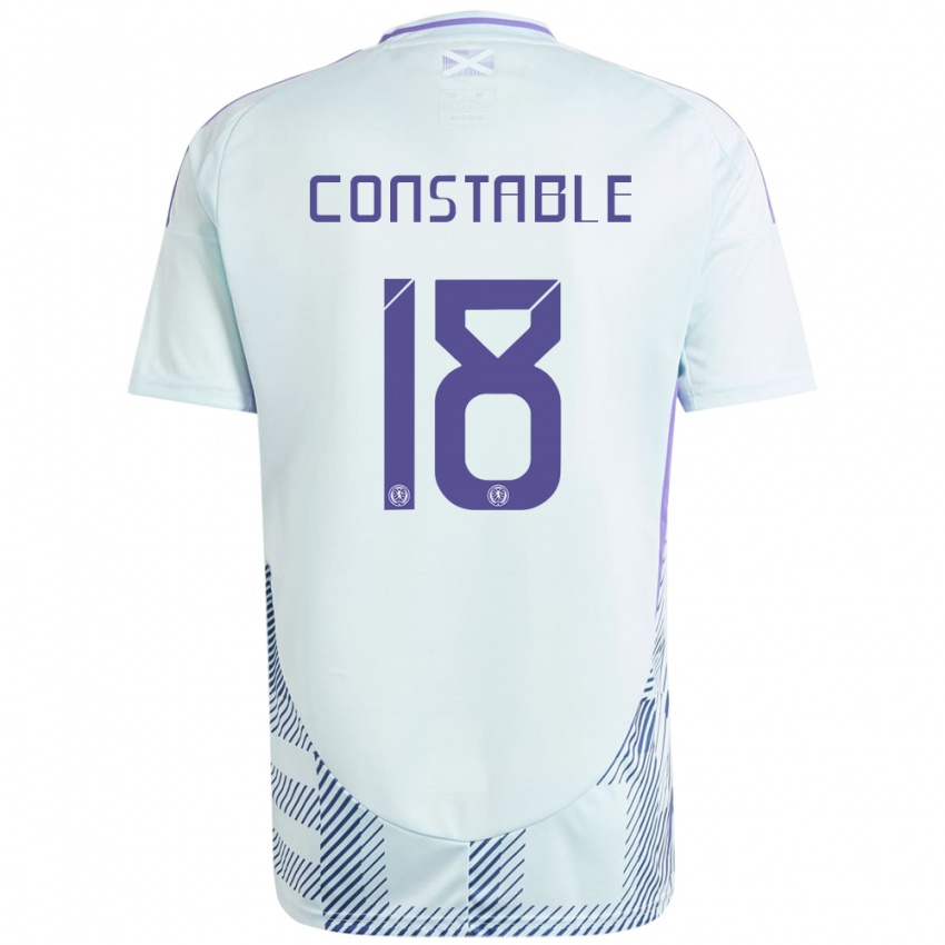 Gyermek Skócia Scott Constable #18 Világos Menta Kék Idegenbeli Jersey 24-26 Mez Póló Ing