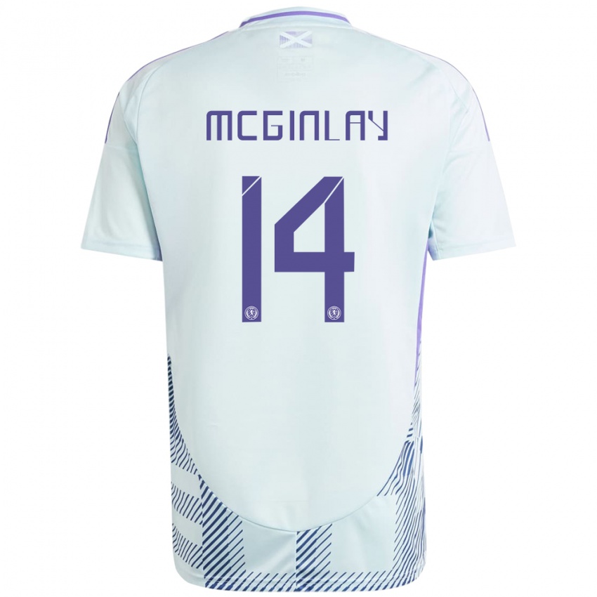 Gyermek Skócia Aiden Mcginlay #14 Világos Menta Kék Idegenbeli Jersey 24-26 Mez Póló Ing