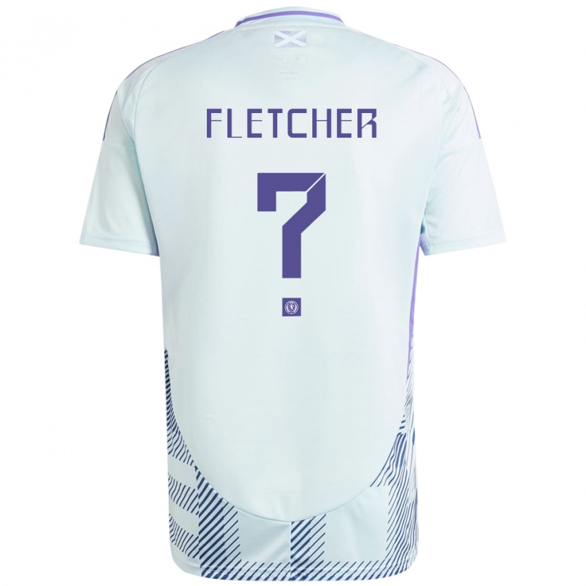 Gyermek Skócia Tyler Fletcher #0 Világos Menta Kék Idegenbeli Jersey 24-26 Mez Póló Ing