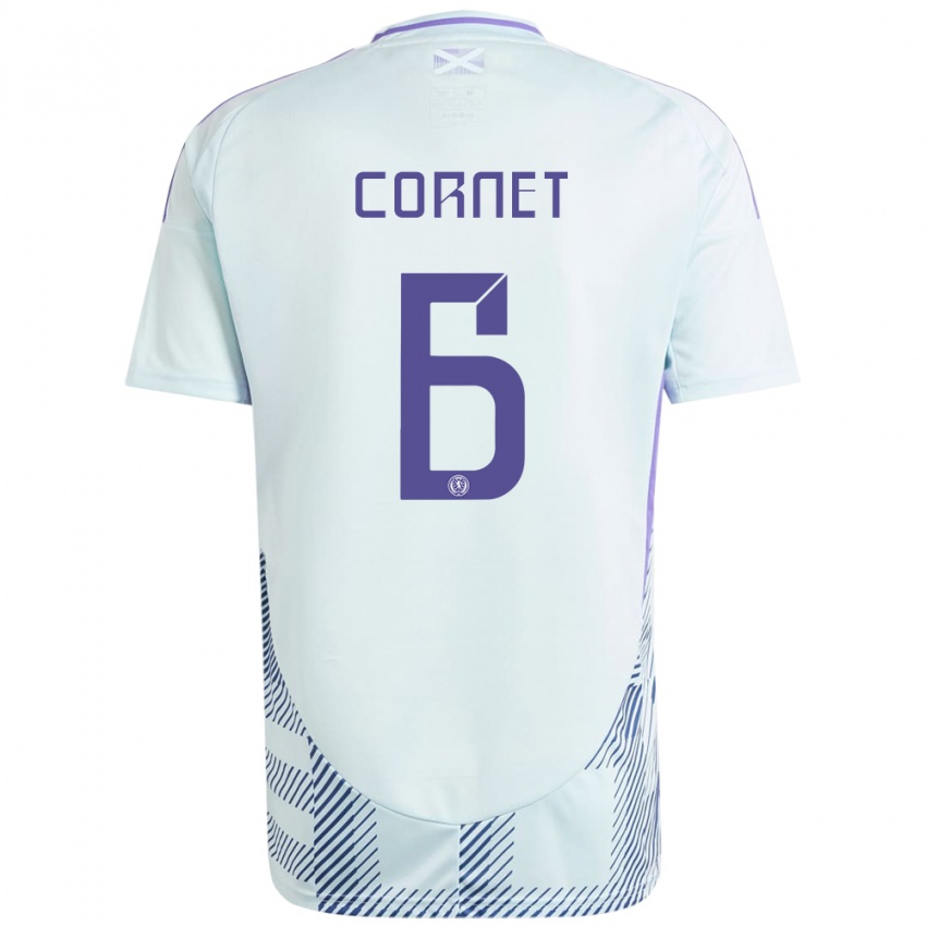 Gyermek Skócia Chelsea Cornet #6 Világos Menta Kék Idegenbeli Jersey 24-26 Mez Póló Ing