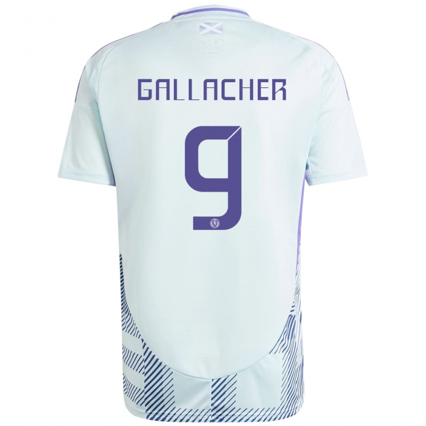 Gyermek Skócia Amy Gallacher #9 Világos Menta Kék Idegenbeli Jersey 24-26 Mez Póló Ing