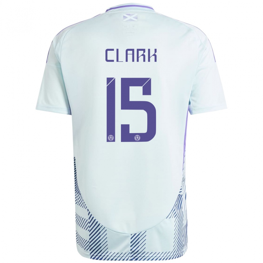 Gyermek Skócia Jenna Clark #15 Világos Menta Kék Idegenbeli Jersey 24-26 Mez Póló Ing