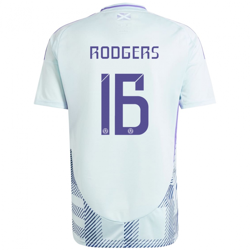 Gyermek Skócia Amy Rodgers #16 Világos Menta Kék Idegenbeli Jersey 24-26 Mez Póló Ing