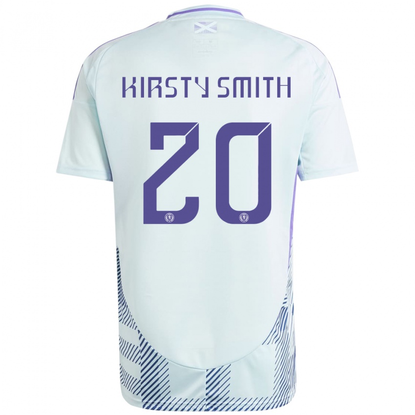 Gyermek Skócia Kirsty Smith #20 Világos Menta Kék Idegenbeli Jersey 24-26 Mez Póló Ing