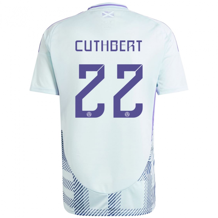 Gyermek Skócia Erin Cuthbert #22 Világos Menta Kék Idegenbeli Jersey 24-26 Mez Póló Ing