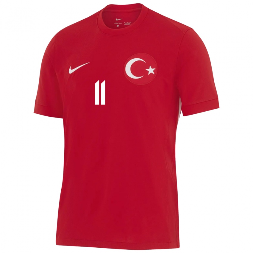 Gyermek Törökország Yusuf Yazıcı #11 Piros Idegenbeli Jersey 24-26 Mez Póló Ing