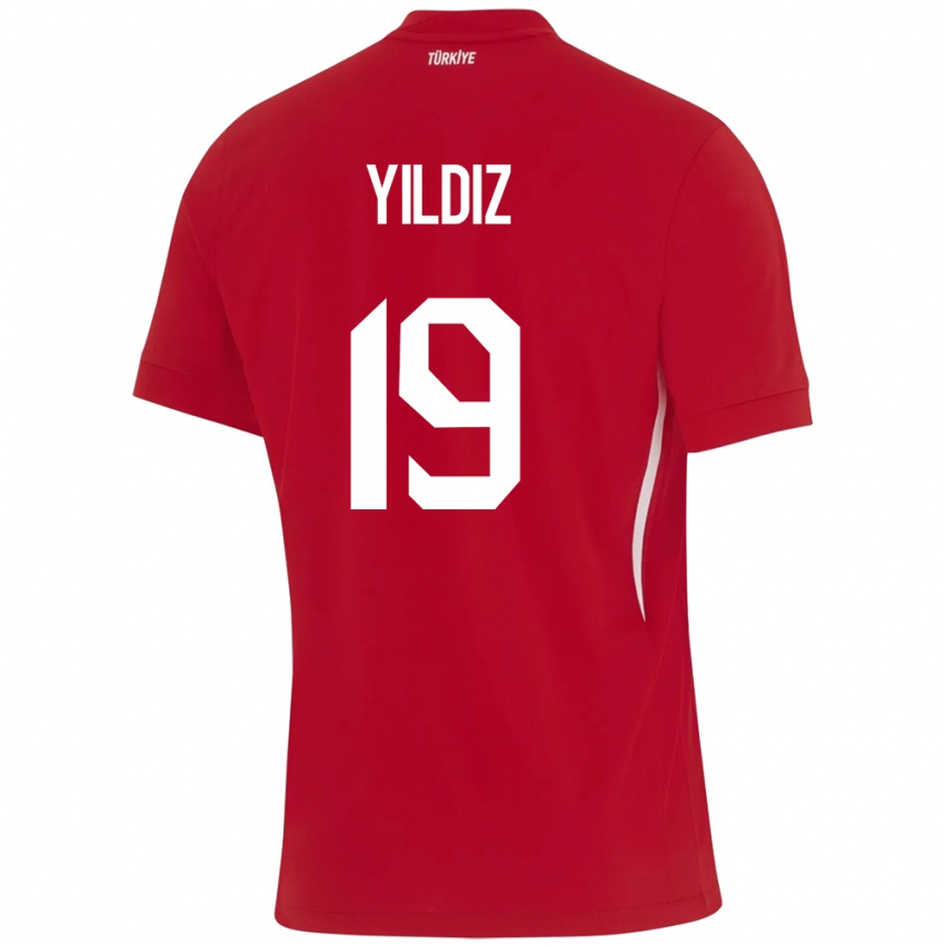 Gyermek Törökország Kenan Yıldız #19 Piros Idegenbeli Jersey 24-26 Mez Póló Ing