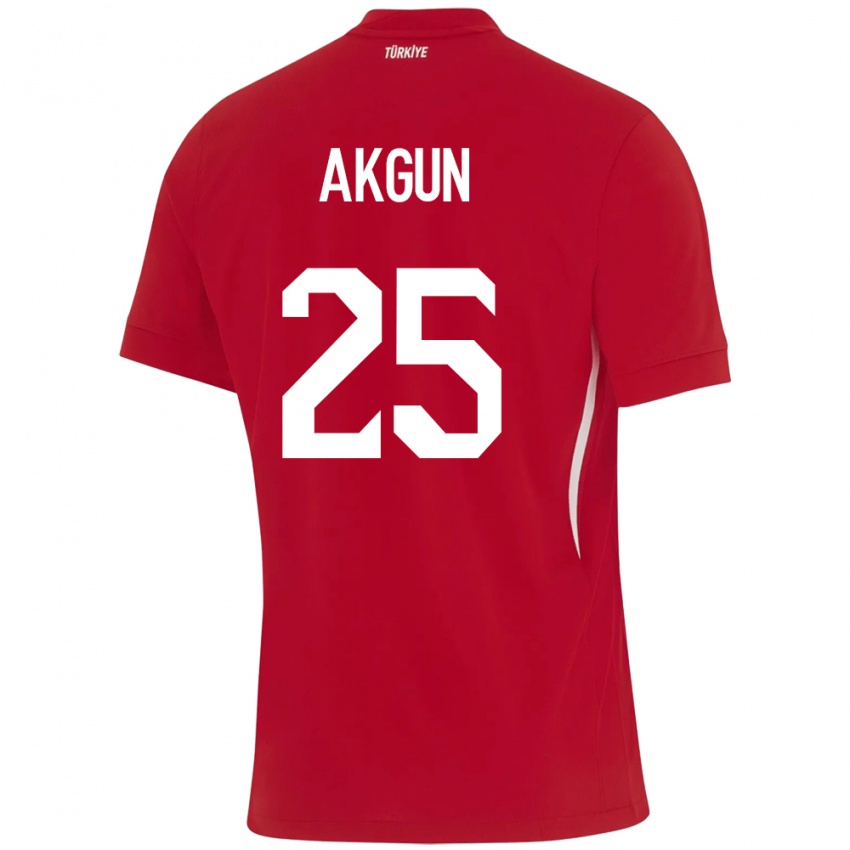 Gyermek Törökország Yunus Akgün #25 Piros Idegenbeli Jersey 24-26 Mez Póló Ing