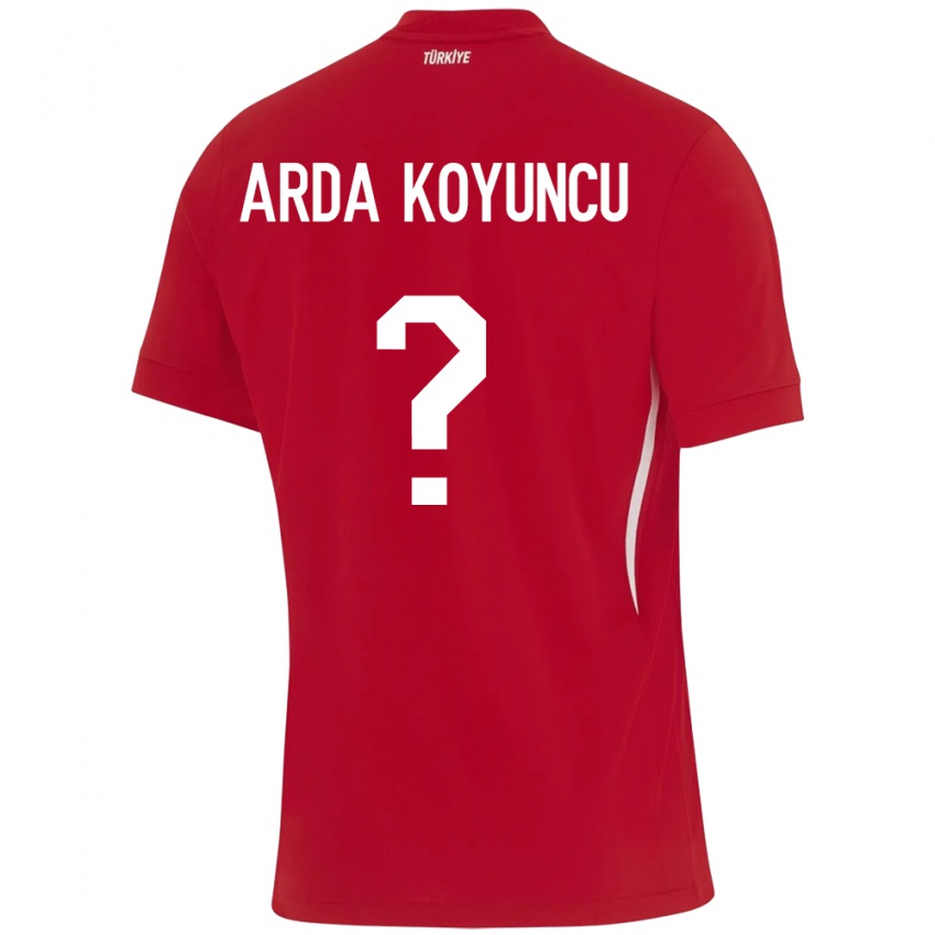 Gyermek Törökország Efe Arda Koyuncu #0 Piros Idegenbeli Jersey 24-26 Mez Póló Ing