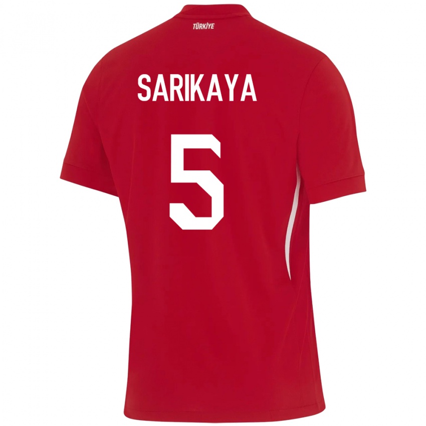 Gyermek Törökország Efe Sarıkaya #5 Piros Idegenbeli Jersey 24-26 Mez Póló Ing