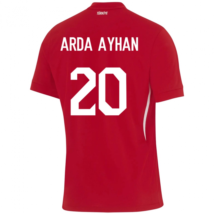 Gyermek Törökország Murat Arda Ayhan #20 Piros Idegenbeli Jersey 24-26 Mez Póló Ing