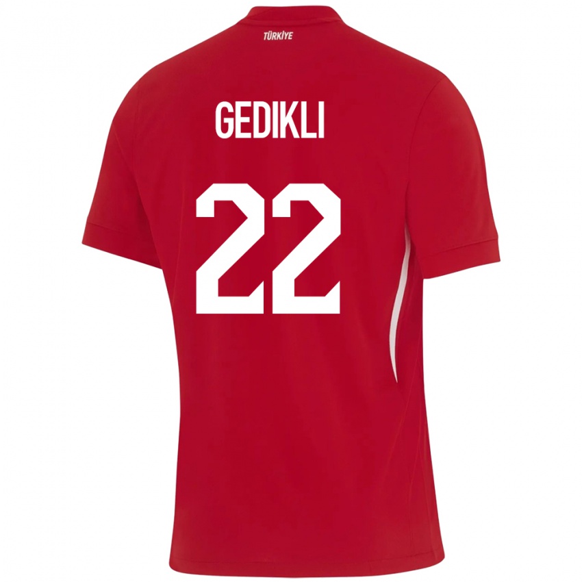 Gyermek Törökország Berkant Gedikli #22 Piros Idegenbeli Jersey 24-26 Mez Póló Ing