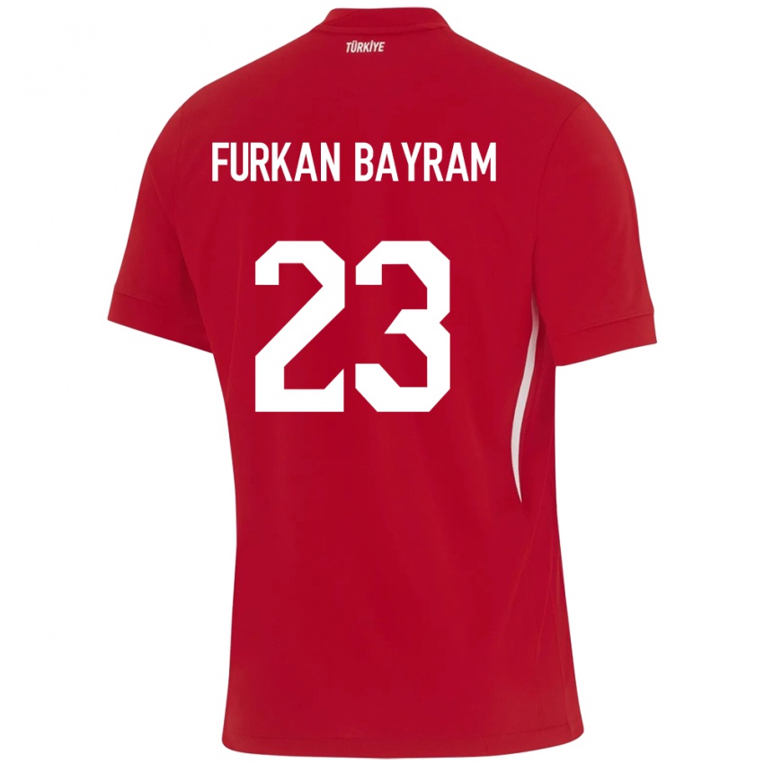 Gyermek Törökország Mert Furkan Bayram #23 Piros Idegenbeli Jersey 24-26 Mez Póló Ing