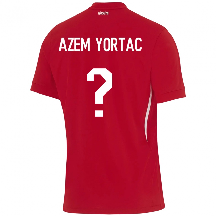 Gyermek Törökország Mustafa Azem Yortaç #0 Piros Idegenbeli Jersey 24-26 Mez Póló Ing