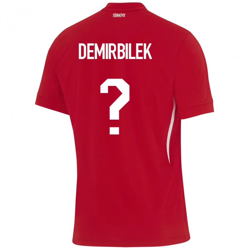 Gyermek Törökország Ali Demirbilek #0 Piros Idegenbeli Jersey 24-26 Mez Póló Ing