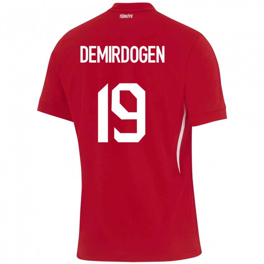 Gyermek Törökország Neslihan Demirdögen #19 Piros Idegenbeli Jersey 24-26 Mez Póló Ing