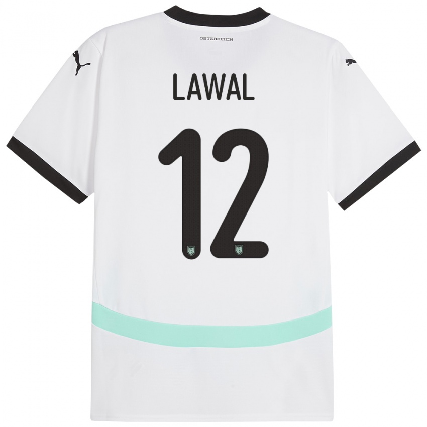 Gyermek Ausztria Tobias Lawal #12 Fehér Idegenbeli Jersey 24-26 Mez Póló Ing