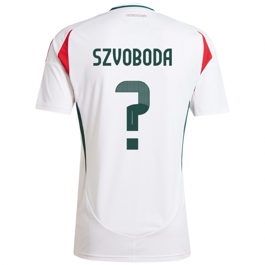 Gyermek Magyarország Dániel Szvoboda #0 Fehér Idegenbeli Jersey 24-26 Mez Póló Ing