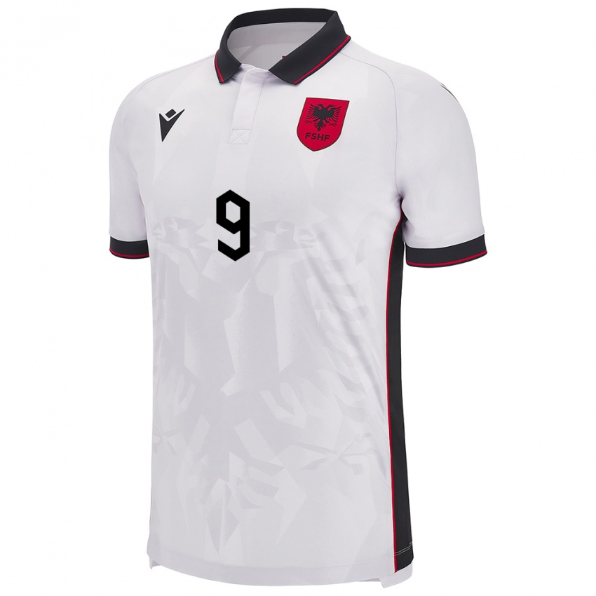 Gyermek Albania Valentina Troka #9 Fehér Idegenbeli Jersey 24-26 Mez Póló Ing