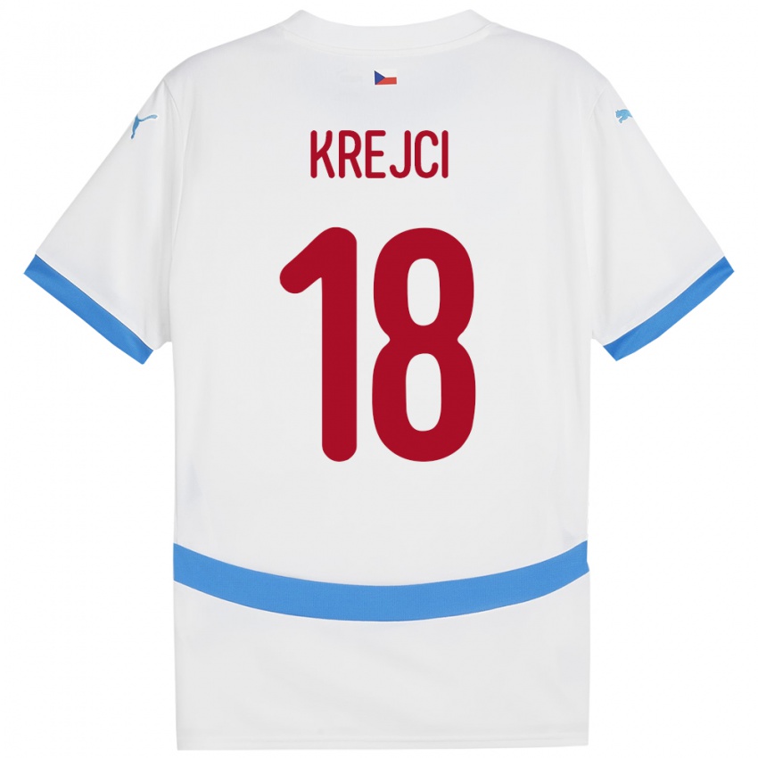 Gyermek Csehország Ladislav Krejci #18 Fehér Idegenbeli Jersey 24-26 Mez Póló Ing