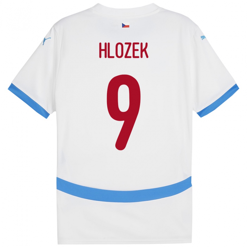 Gyermek Csehország Adam Hlozek #9 Fehér Idegenbeli Jersey 24-26 Mez Póló Ing