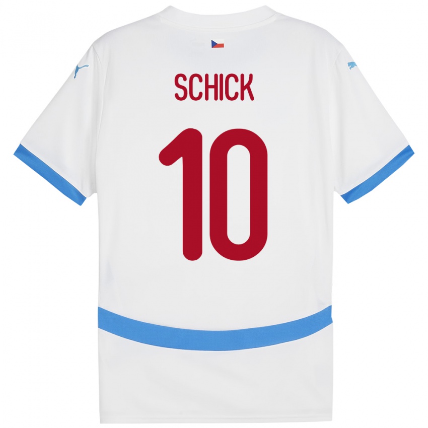 Gyermek Csehország Patrik Schick #10 Fehér Idegenbeli Jersey 24-26 Mez Póló Ing