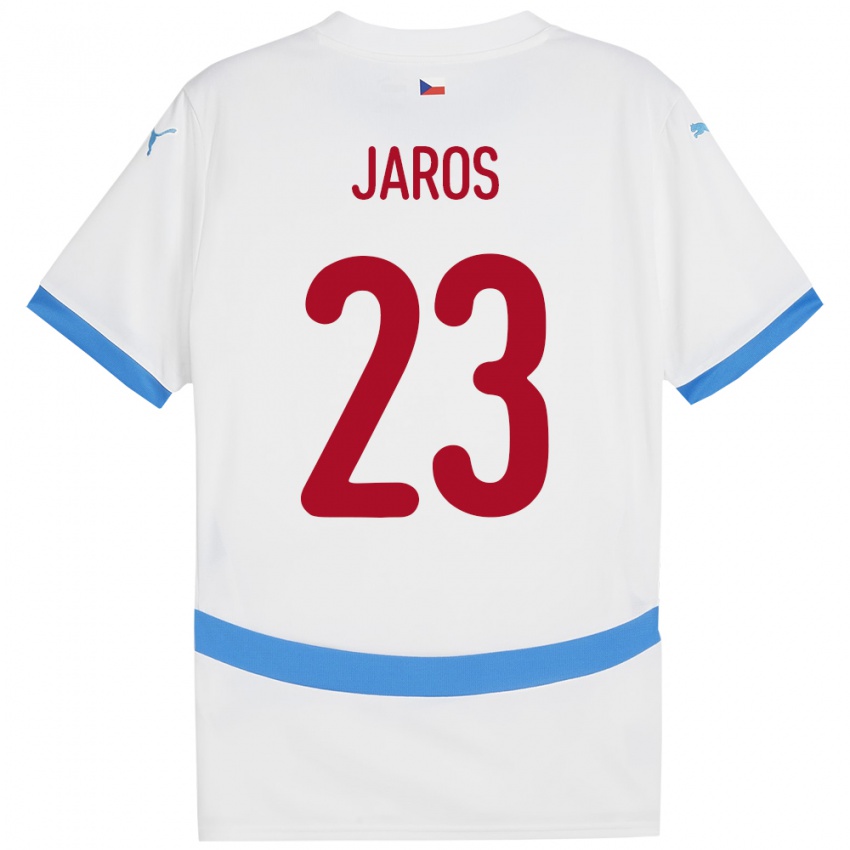 Gyermek Csehország Vitezslav Jaros #23 Fehér Idegenbeli Jersey 24-26 Mez Póló Ing