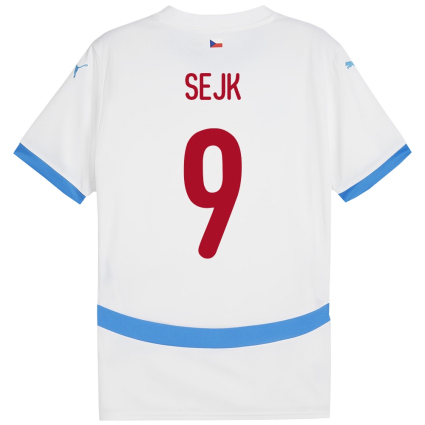 Gyermek Csehország Vaclav Sejk #9 Fehér Idegenbeli Jersey 24-26 Mez Póló Ing