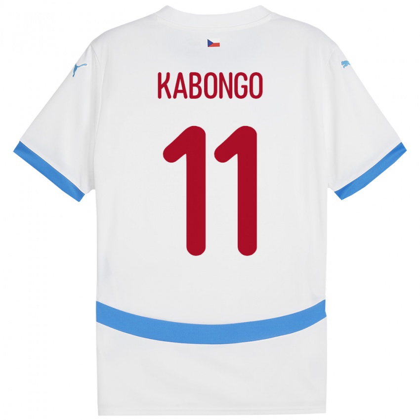 Gyermek Csehország Christophe Kabongo #11 Fehér Idegenbeli Jersey 24-26 Mez Póló Ing