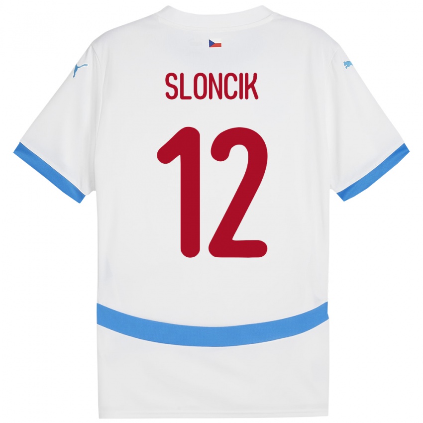 Gyermek Csehország Tom Sloncik #12 Fehér Idegenbeli Jersey 24-26 Mez Póló Ing