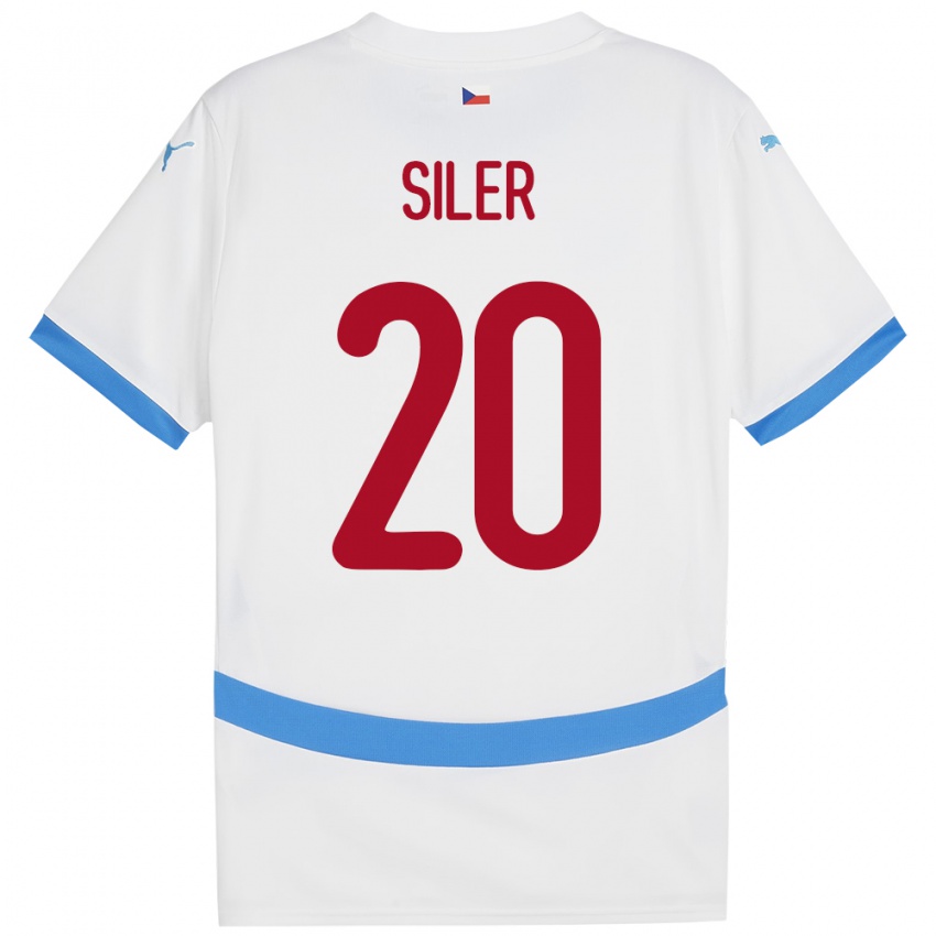 Gyermek Csehország Radek Siler #20 Fehér Idegenbeli Jersey 24-26 Mez Póló Ing