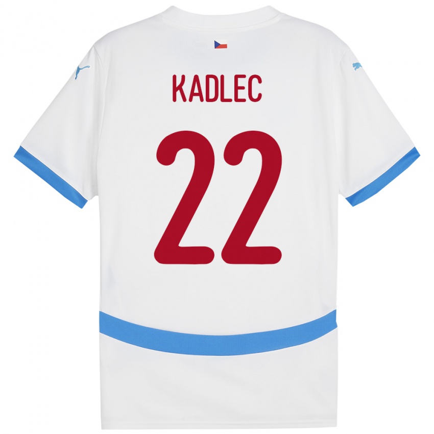 Gyermek Csehország Adam Kadlec #22 Fehér Idegenbeli Jersey 24-26 Mez Póló Ing