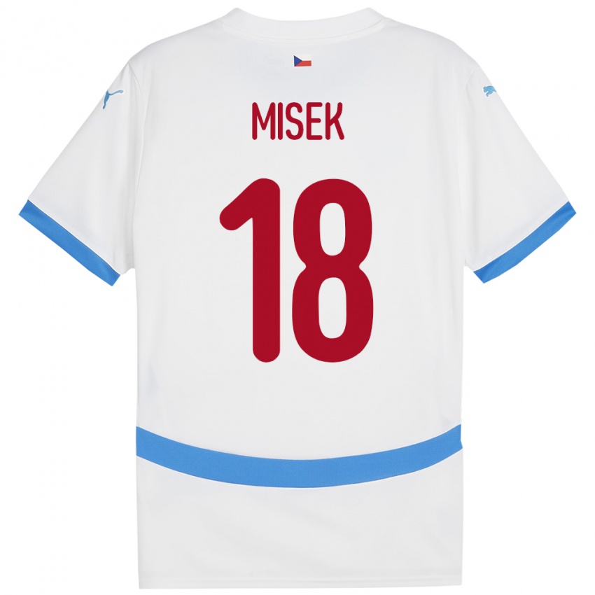 Gyermek Csehország Stepan Misek #18 Fehér Idegenbeli Jersey 24-26 Mez Póló Ing