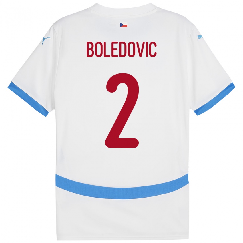 Gyermek Csehország Tobias Boledovic #2 Fehér Idegenbeli Jersey 24-26 Mez Póló Ing