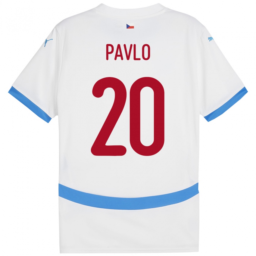 Gyermek Csehország Simon Pavlo #20 Fehér Idegenbeli Jersey 24-26 Mez Póló Ing