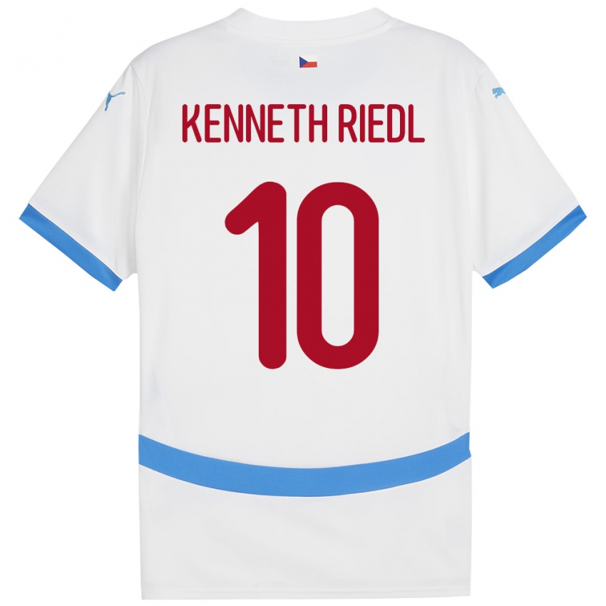 Gyermek Csehország Victor Kenneth Riedl #10 Fehér Idegenbeli Jersey 24-26 Mez Póló Ing