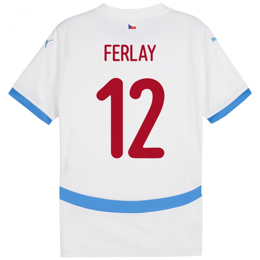 Gyermek Csehország Ruben Ferlay #12 Fehér Idegenbeli Jersey 24-26 Mez Póló Ing