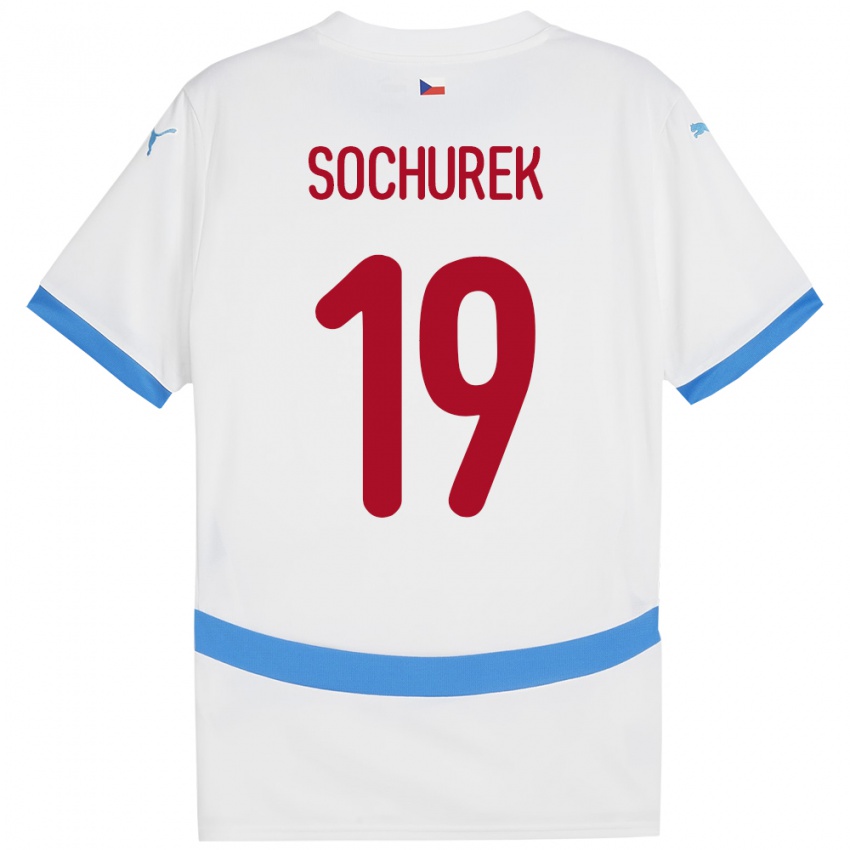 Gyermek Csehország Hugo Sochurek #19 Fehér Idegenbeli Jersey 24-26 Mez Póló Ing