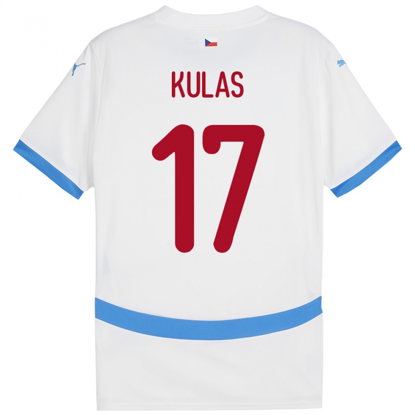 Gyermek Csehország Martin Kulas #17 Fehér Idegenbeli Jersey 24-26 Mez Póló Ing