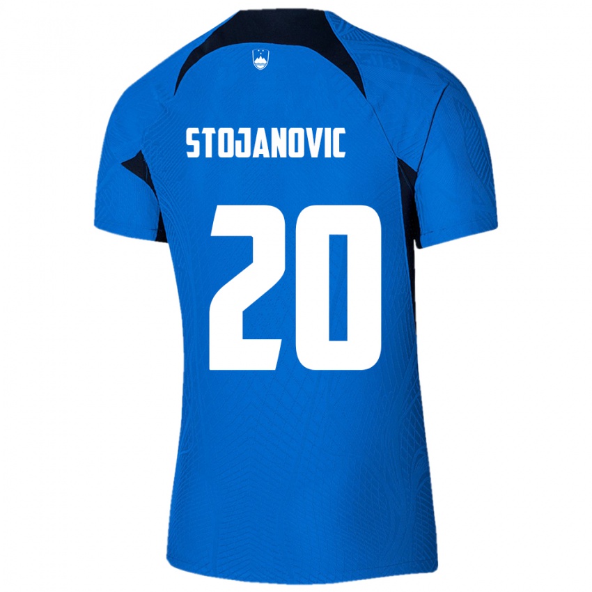 Gyermek Szlovénia Petar Stojanović #20 Kék Idegenbeli Jersey 24-26 Mez Póló Ing