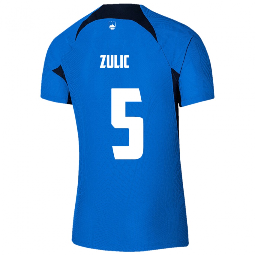 Gyermek Szlovénia Anel Zulic #5 Kék Idegenbeli Jersey 24-26 Mez Póló Ing