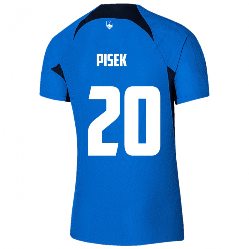 Gyermek Szlovénia Jost Pisek #20 Kék Idegenbeli Jersey 24-26 Mez Póló Ing