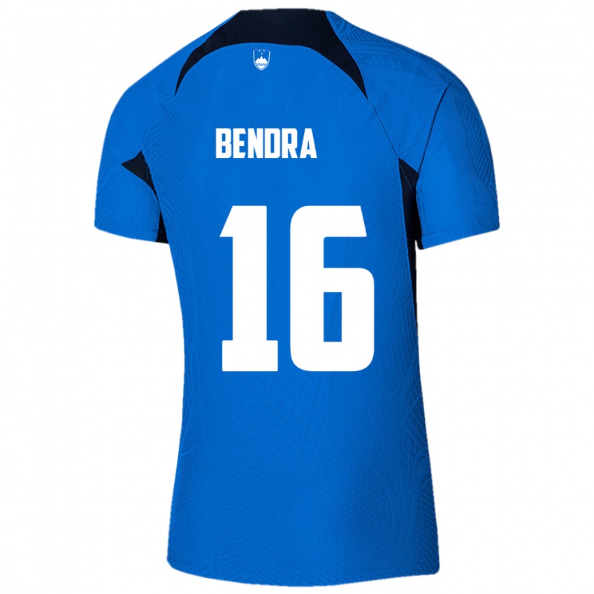 Gyermek Szlovénia Kristjan Bendra #16 Kék Idegenbeli Jersey 24-26 Mez Póló Ing