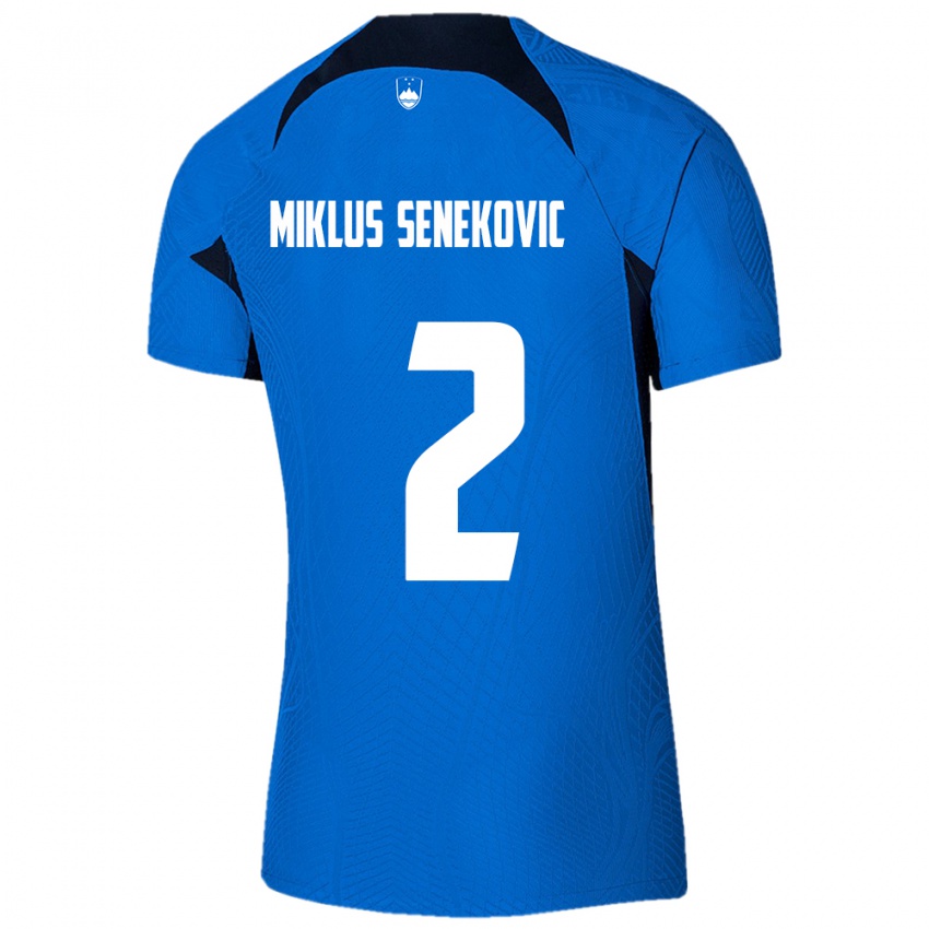 Gyermek Szlovénia Gal Miklus Senekovic #2 Kék Idegenbeli Jersey 24-26 Mez Póló Ing