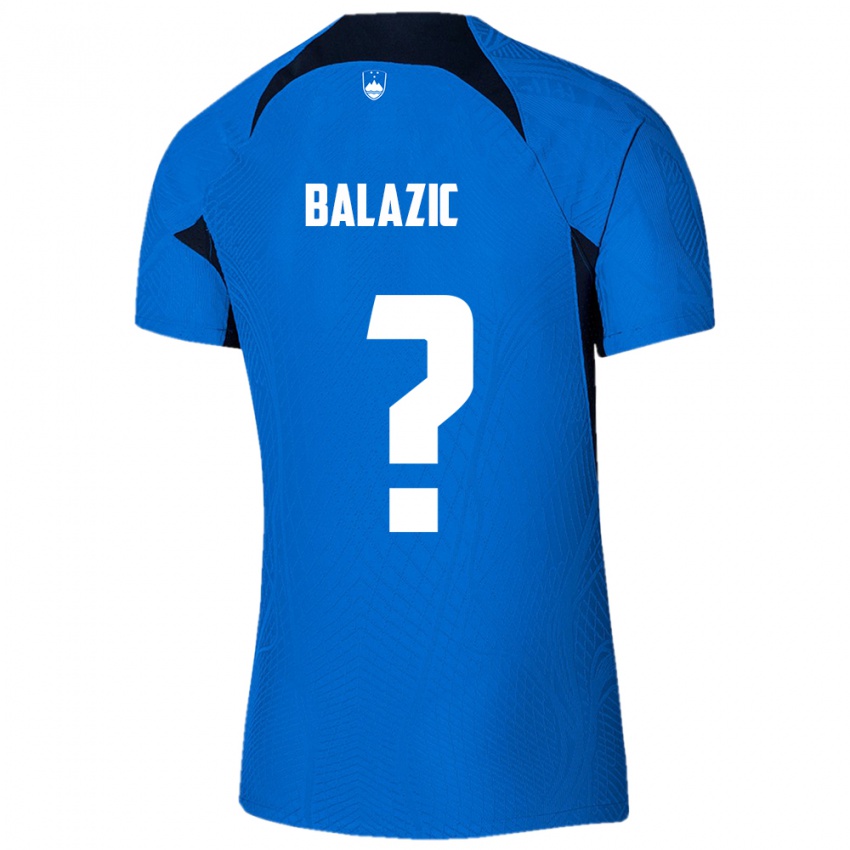 Gyermek Szlovénia Jan Balazic #0 Kék Idegenbeli Jersey 24-26 Mez Póló Ing