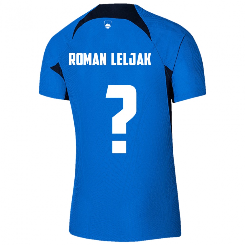 Gyermek Szlovénia Nejc Roman Leljak #0 Kék Idegenbeli Jersey 24-26 Mez Póló Ing